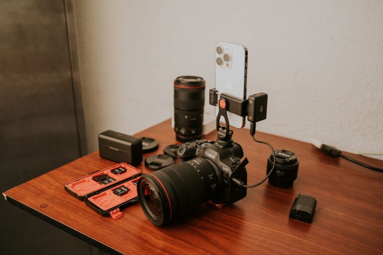 A simple guide to the best vlogging camera setup including mic and lights.